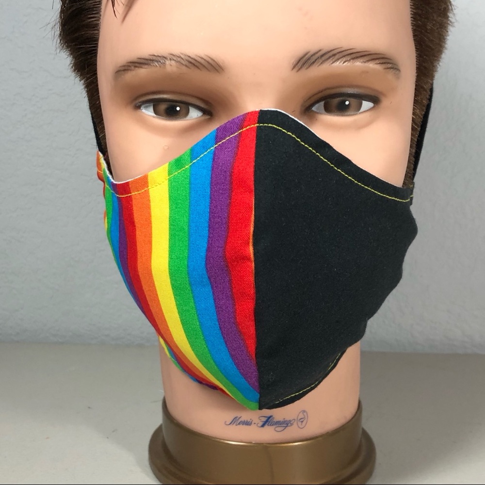 LGBT+ GAY pride parade rainbow face mask Large sz.